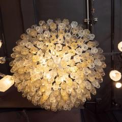 Modernist Polyhedral Chandelier in Topaz Citrine Clear Handblown Murano Glass - 1560347