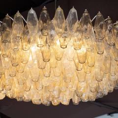 Modernist Polyhedral Chandelier in Topaz Citrine Clear Handblown Murano Glass - 1560349