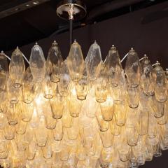Modernist Polyhedral Chandelier in Topaz Citrine Clear Handblown Murano Glass - 1560729
