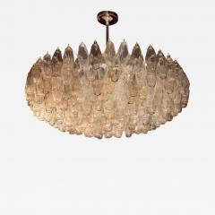 Modernist Polyhedral Chandelier in Topaz Citrine Clear Handblown Murano Glass - 1563264