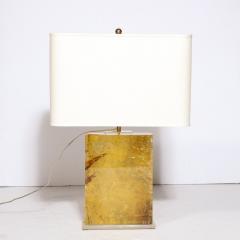 Modernist Pressed Lucite Table Lamp in Fractured Gold and Amber - 3040342