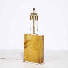 Modernist Pressed Lucite Table Lamp in Fractured Gold and Amber - 3040343