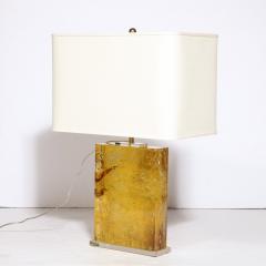Modernist Pressed Lucite Table Lamp in Fractured Gold and Amber - 3040344