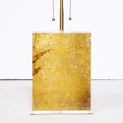 Modernist Pressed Lucite Table Lamp in Fractured Gold and Amber - 3040386