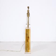 Modernist Pressed Lucite Table Lamp in Fractured Gold and Amber - 3040390