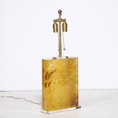 Modernist Pressed Lucite Table Lamp in Fractured Gold and Amber - 3040391