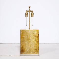 Modernist Pressed Lucite Table Lamp in Fractured Gold and Amber - 3040414