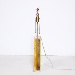 Modernist Pressed Lucite Table Lamp in Fractured Gold and Amber - 3040416