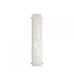 Modernist Rectangular Hand Blown Murano Mottled Glass Sconces W Brass Fittings - 4075678