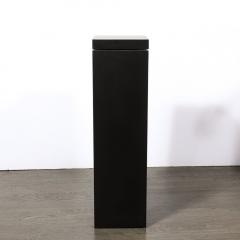 Modernist Rectilinear Matt Black Swivel Top Pedestal - 3474026