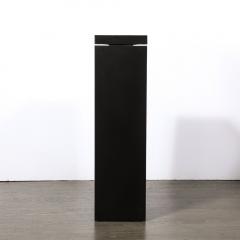 Modernist Rectilinear Matt Black Swivel Top Pedestal - 3474027