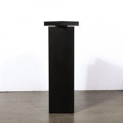 Modernist Rectilinear Matt Black Swivel Top Pedestal - 3474029