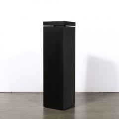 Modernist Rectilinear Matt Black Swivel Top Pedestal - 3474030