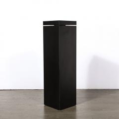 Modernist Rectilinear Matt Black Swivel Top Pedestal - 3474031