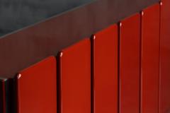 Modernist Red Lacquer Architectural Sideboard Italy 1980s - 4593976