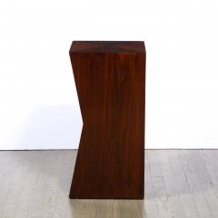 Modernist Sculptural Bookmatched Walnut Concave Faceted Minimalist Pedestal - 2143744