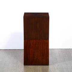 Modernist Sculptural Bookmatched Walnut Concave Faceted Minimalist Pedestal - 2143811