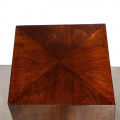 Modernist Sculptural Bookmatched Walnut Convex Faceted Minimalist Pedestal - 2143767