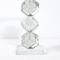 Modernist Sculptural Cubic Handblown Translucent Murano End Side Table - 3275790
