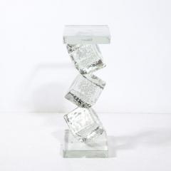 Modernist Sculptural Cubic Handblown Translucent Murano End Side Table - 3275845