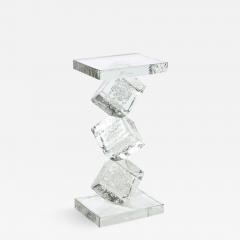 Modernist Sculptural Cubic Handblown Translucent Murano End Side Table - 3281322