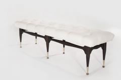 Modernist Sculptural Tufted Mahogany Bench Italy 1950s - 2131192