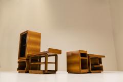 Modernist Showcase Cabinet and Coffee Table in Walnut Italy 1960s - 2943162