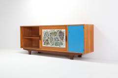 Modernist Sideboard with Perignem Ceramic and Macassar Details 1950s - 1006609