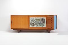 Modernist Sideboard with Perignem Ceramic and Macassar Details 1950s - 1006611