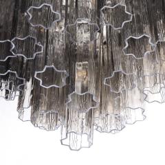 Modernist Smoked Glass Multi Tier Stepped Tronchi Chandelier w Chrome Fittings - 3376072