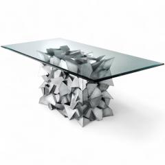 Modernist Steel Geometric Dining Table Base USA 21st c  - 4606134
