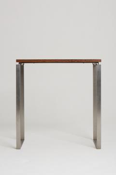 Modernist Steel and Palmwood Console Table - 2222375