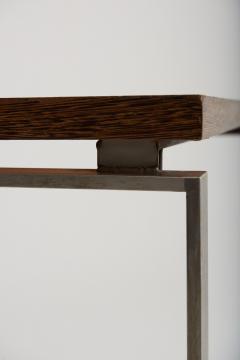 Modernist Steel and Palmwood Console Table - 2222383