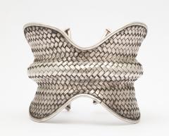 Modernist Sterling Silver Weave Cuff - 384533