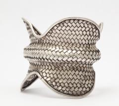 Modernist Sterling Silver Weave Cuff - 384534