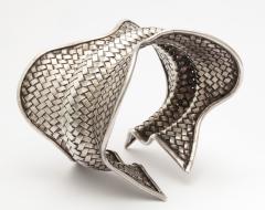 Modernist Sterling Silver Weave Cuff - 384535