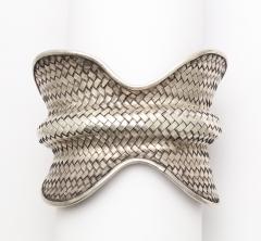 Modernist Sterling Silver Weave Cuff - 384545
