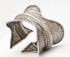 Modernist Sterling Silver Weave Cuff - 384546