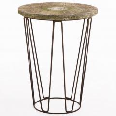 Modernist Stone top Iron Garden Table - 4738484