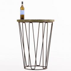 Modernist Stone top Iron Garden Table - 4738485