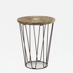 Modernist Stone top Iron Garden Table - 4738705