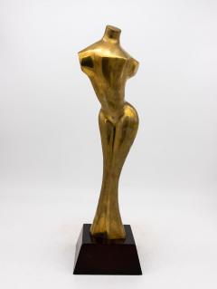 Modernist Style Female Brass Sculpture USA 1970s - 4291435