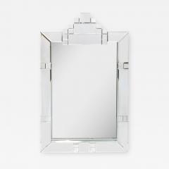 Modernist Tessellated Geometric Mirror with Stepped Beveled Detailing - 3115535