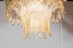 Modernist Three Tier Palma Chandelier in Murano Glass and Brass Fittings - 1559922