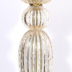 Modernist Torchiere in Amber Handblown Murano Glass w 24kt Gold Bands - 4141952