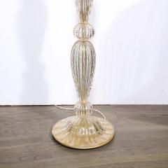 Modernist Torchiere in Amber Handblown Murano Glass w 24kt Gold Bands - 4141958