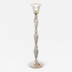 Modernist Torchiere in Amber Handblown Murano Glass w 24kt Gold Bands - 4143433