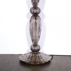Modernist Torchiere in Smoked Handblown Murano Glass w 24kt Gold Bands - 4141944