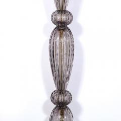 Modernist Torchiere in Smoked Handblown Murano Glass w 24kt Gold Bands - 4141961