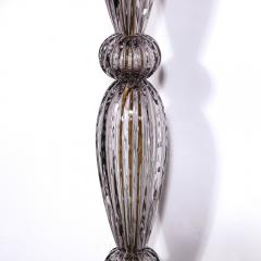 Modernist Torchiere in Smoked Handblown Murano Glass w 24kt Gold Bands - 4141975
